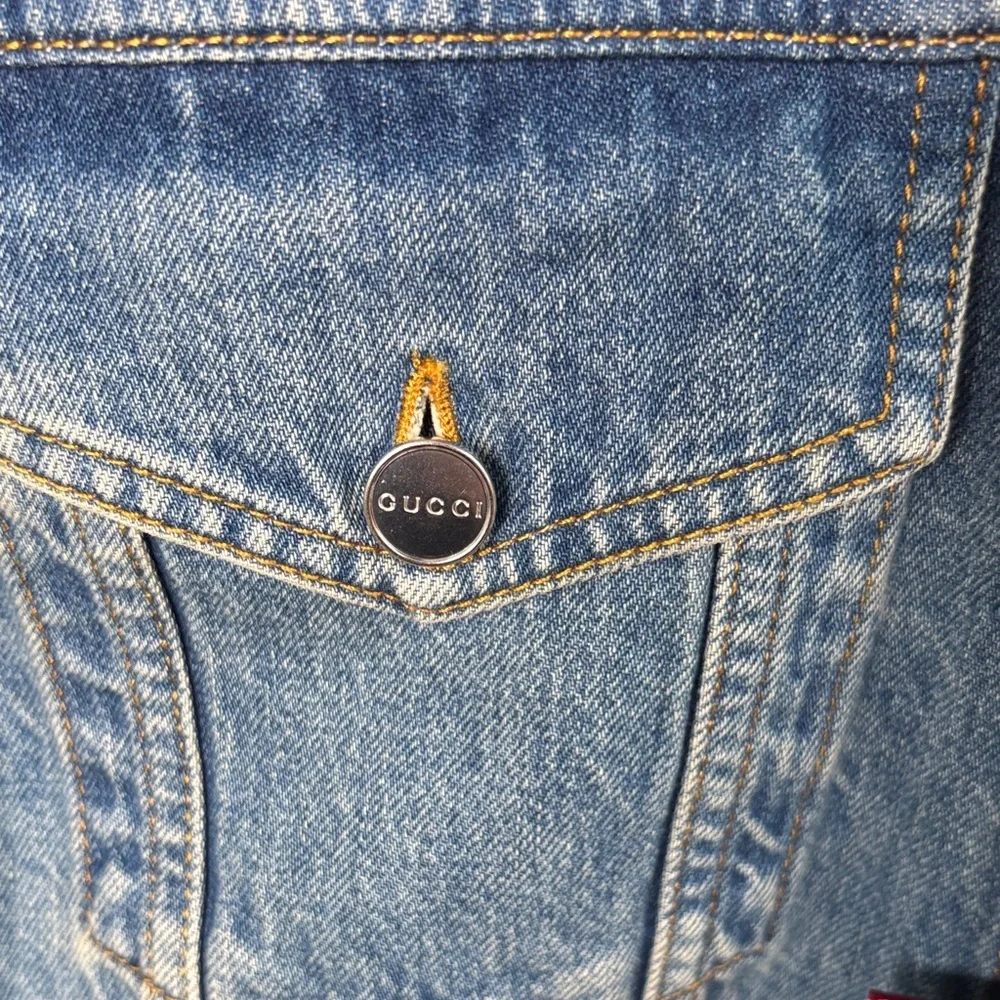 Gucci GG Logo Collared Button Up Denim Men's Jacket sz 54/XXL